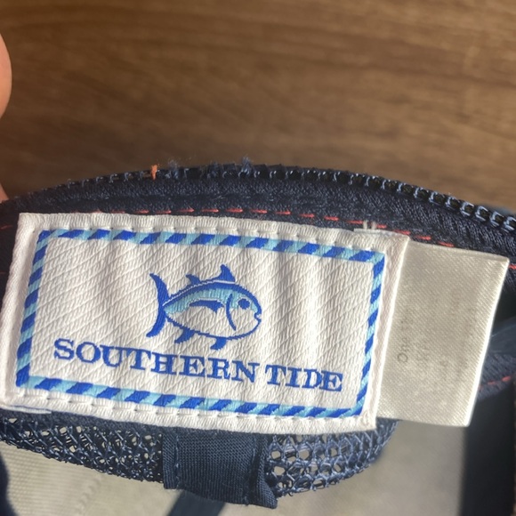 Mens EUC Southern Tide Texas Patch Performance Trucker Hat Seven Seas Blue - Picture 7 of 7